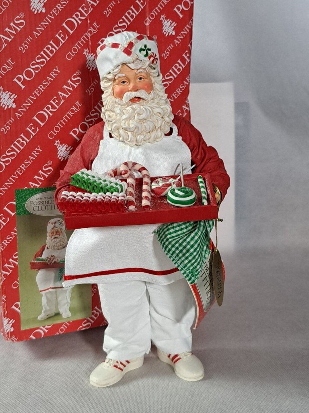 Dept. 56 Posssible Dreams “The Candy Man” Clothtique Santa box Hard to Find